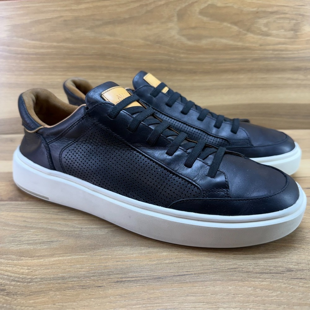 Allen Edmonds Oliver Sneakers Mens 10.5 D Black Leather Slip On Business Casual - Picture 2 of 11